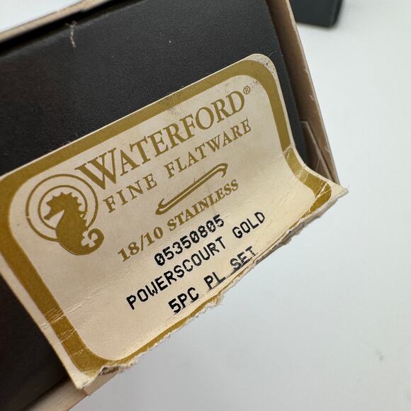 Waterford Powerscourt Gold Flatware 18/10 5 Pc Place Setting NIB - Picture 5 of 5